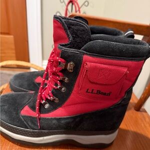 L.L. Bean Red and Black Winter Boots